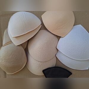 Assorted Bra Pads Inserts Lot – Nude, White & Black – Mixed Sizes